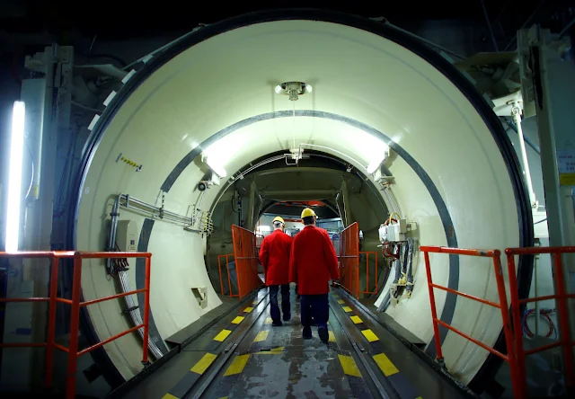 Image Attribute: A group of visitors walks through the nuclear reactor of the nuclear power plant that will be dismantled in Muelheim-Kaerlich, Germany, May 22, 2017. Picture was taken on May 22, 2017. REUTERS/Thilo Schmuelgen