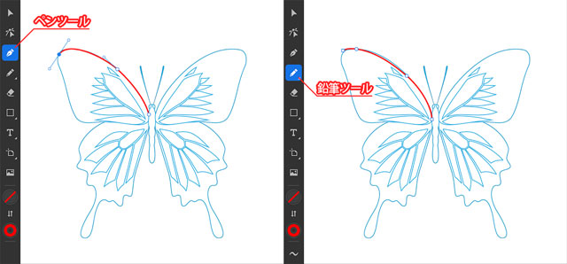 ペンツールと鉛筆ツール