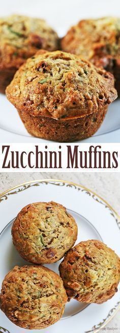 Zucchini Muffins ~ The best zucchini bread muffins ever. Moist, sweet, packed with shredded zucchini, walnuts, dried cranberries, and spiced with vanilla, cinnamon and nutmeg. ~ 