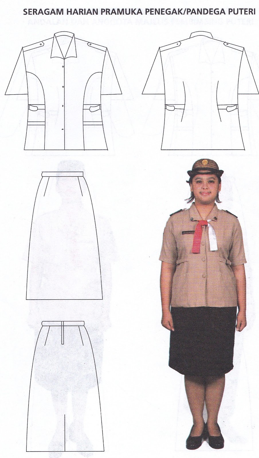 Pola Baju Pramuka  Putri Ruang Belajar siswa kelas 2