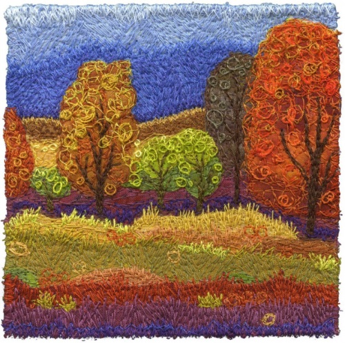 textile art,  beautiful embroidery by Kristen Chursinoff