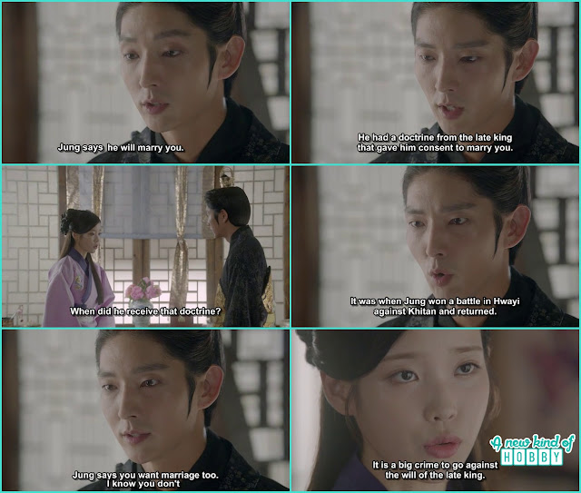  king wang so then ask hae soo about the late king doctrine and what if she wanted to marry 14th prince - Moon Lovers Scarlet Heart Ryeo - Episode 19 (eng sub)