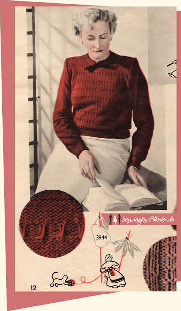 The Vintage Pattern Files: Free 1950s Knitting Pattern - Damenpullover in großer Größe von