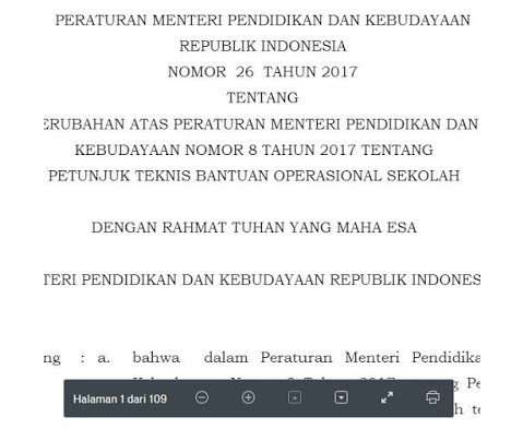 Juknis BOS Permendikbud 26 Tahun 2017