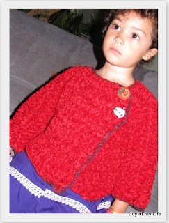 crochet easy girls sweater classy off-center buttons design