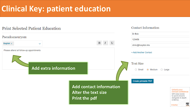 example of the patient leaflet print dialog box with additional options