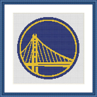 Golden State Warriors logo pattern - Tango Stitch