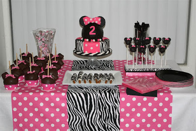 Zebra Print Birthday Cakes on Cake Pops  Minnie Mouse Cake  With A Zebra Cake Batter  And Zebra