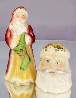 Fenton Santa Figurine & Santa Fairy Light