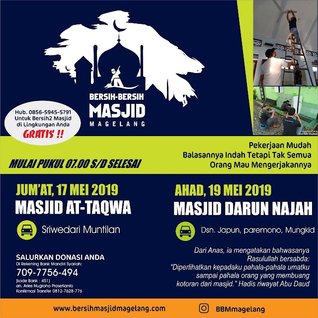 Bergabunglah dalam Kegiatan Bersih-Bersih Masjid Darunnajah Japun Japun Satu, Paremono, Mungkid, Kabupaten Magelang