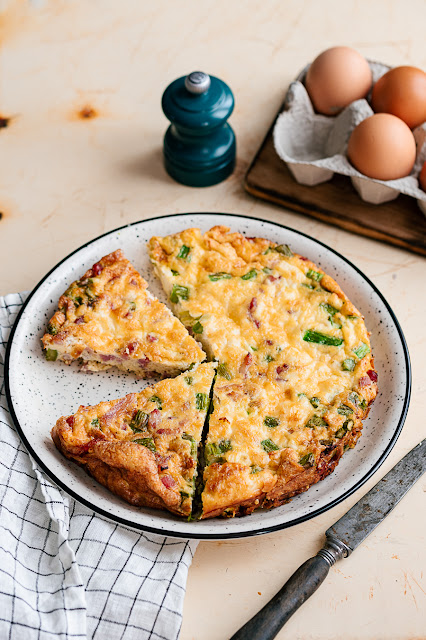 Frittata aux asperges, lardons et mascarpone