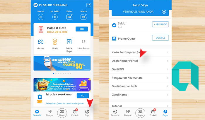 Cara Mengganti Nomor Akun DANA Dengan Nomor Baru