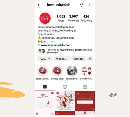 Instagram Komunitas ISB