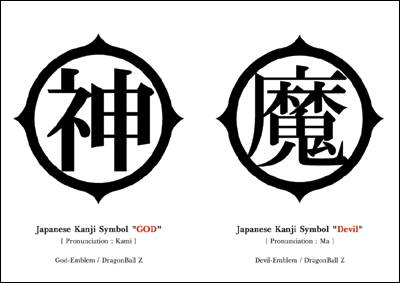 Tattoo For Art: Japanese Anime Kanji Symbol “GOD&amp;DEVIL”