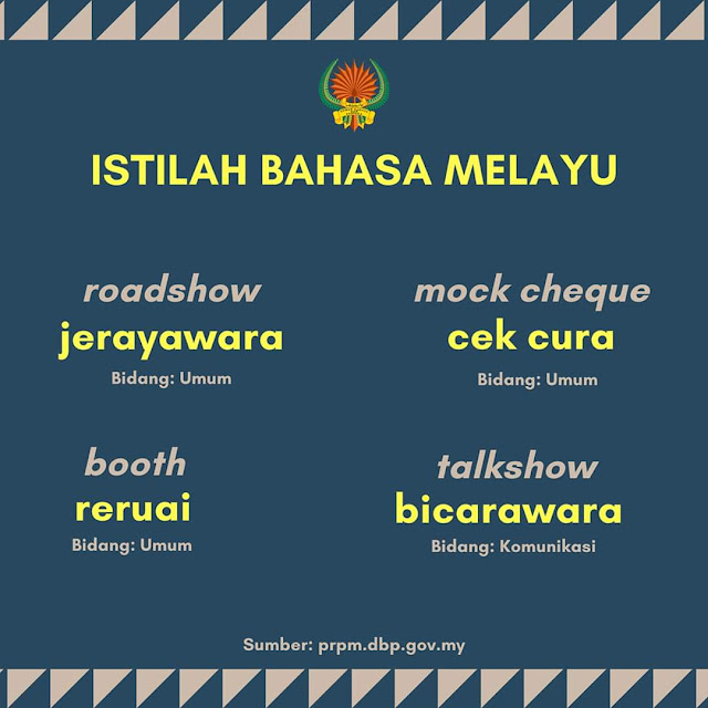 Maksud perkataan roadshow, mock cheque, booth dan talkshow ...