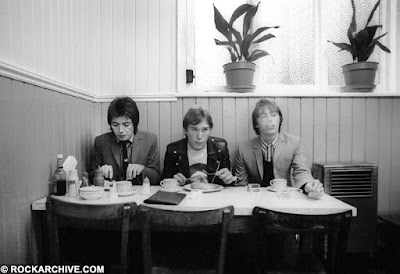 The Jam eating breakfast in Frank's Cafe by Martyn Goddard