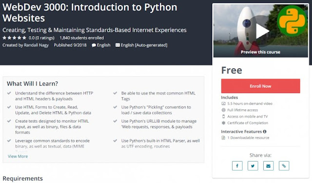 [100% Free] WebDev 3000: Introduction to Python Websites