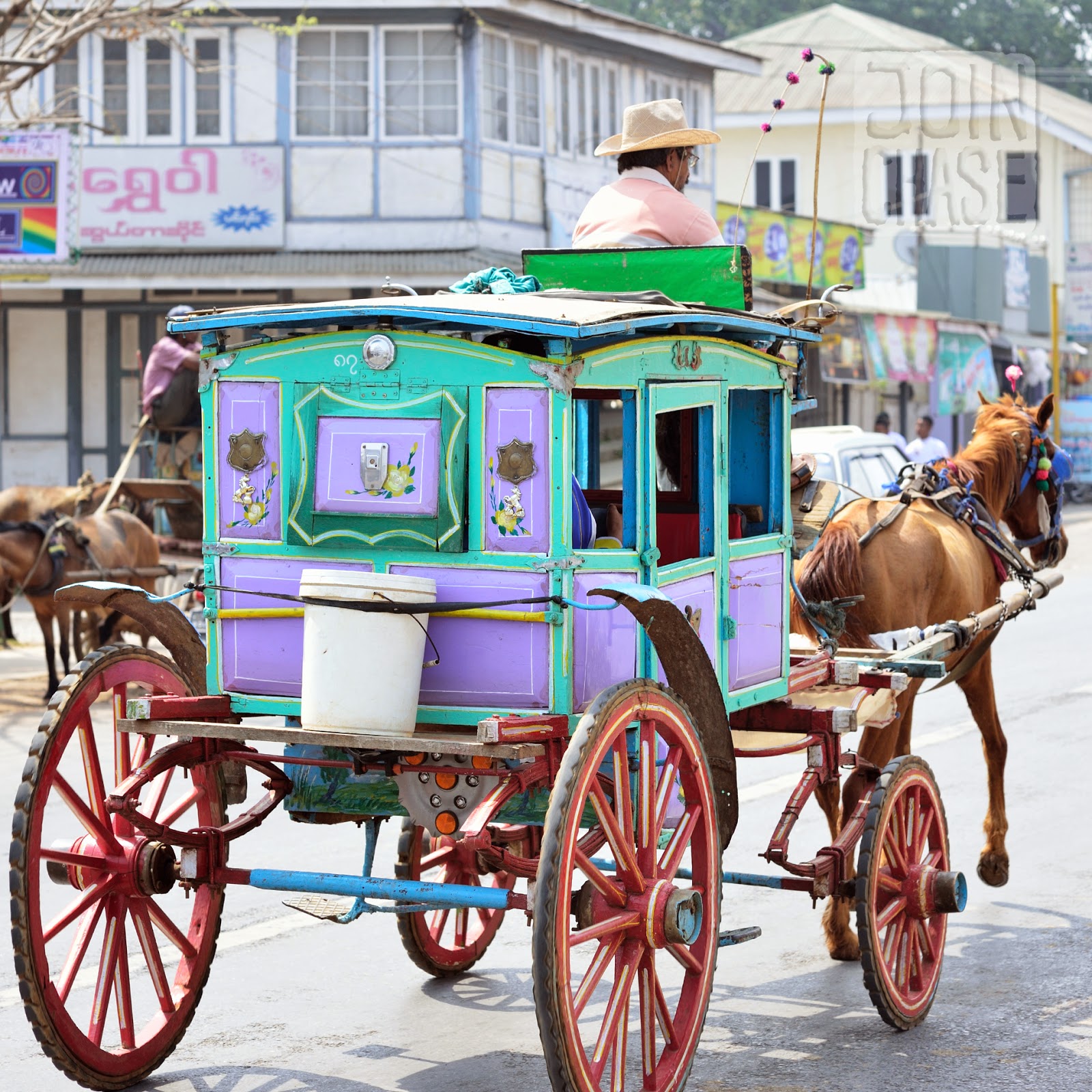 A horse-drawn carriage in Pyin Oo Lwin, Myanmar.