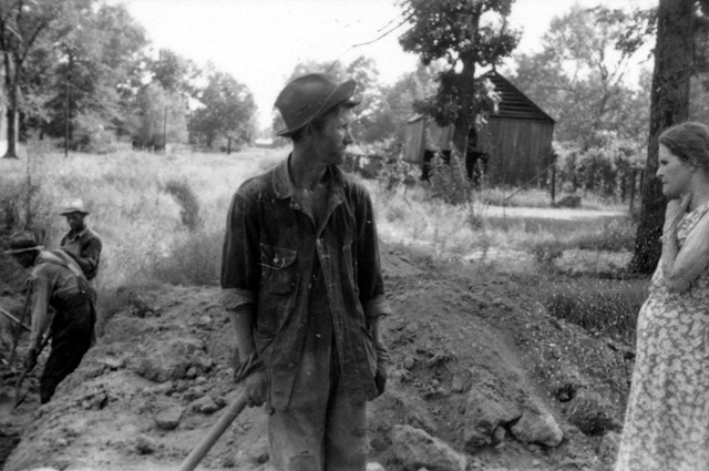 Ben and Myrtle Lawrence and others at a WPA job site (1937).