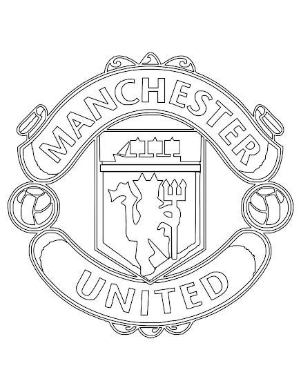 Mewarnai Gambar Logo Klub Manchester United Contoh Anak PAUD