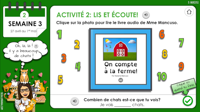 Interactive French Activities for Distance Learning Using Google Slides, Book Creator and audio clips