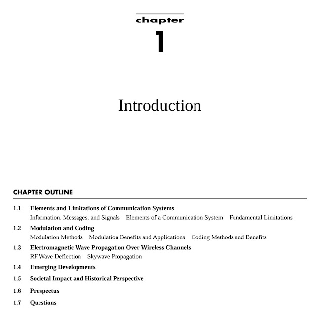 Capa do capítulo 1 do livro Communication Systems – An Introduction to Signals and Noise in Electrical Communication de Carlson & Crilly, 5ª edição