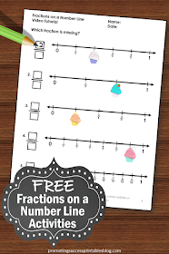 free printable fractions on a number line worksheets