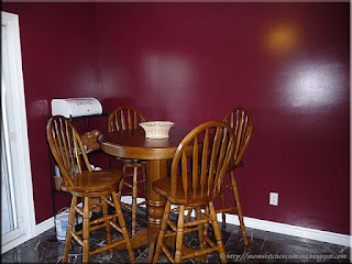 kitchen nook area sporting a new splash of colour