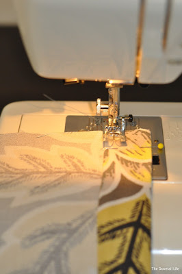 Sewing the dining room curtains