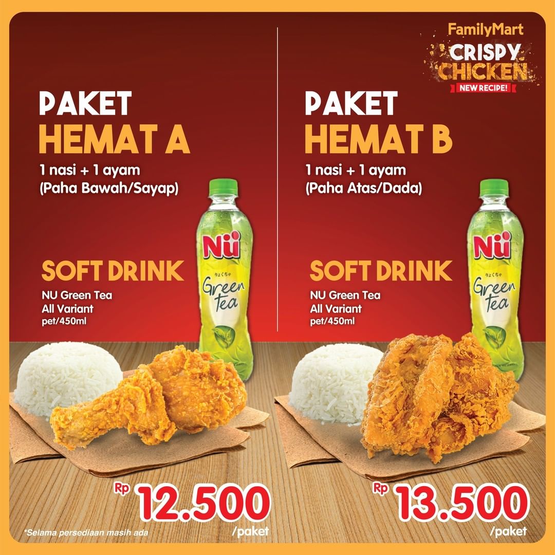 Promo Paket Ayam + Nasi (Paket A & B) Harga Mulai 12 Ribuan di Familly Mart
