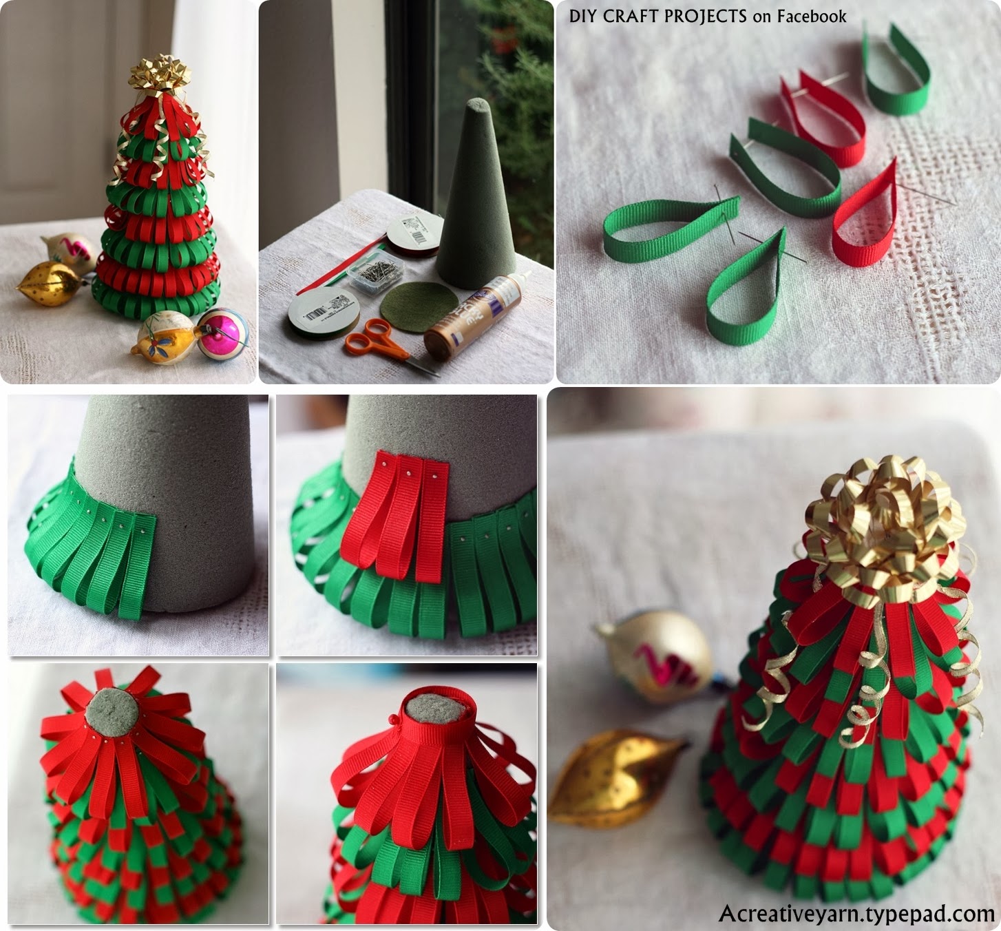  DIY  Ribbon Christmas  Tree  DIY  Craft Projects 