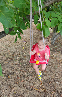 Rosie back on her swing at home