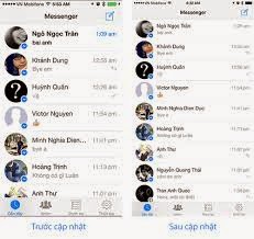 Giao diện facebook messenger cho iphone