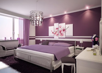 Purple Bedroom Interior Paint
