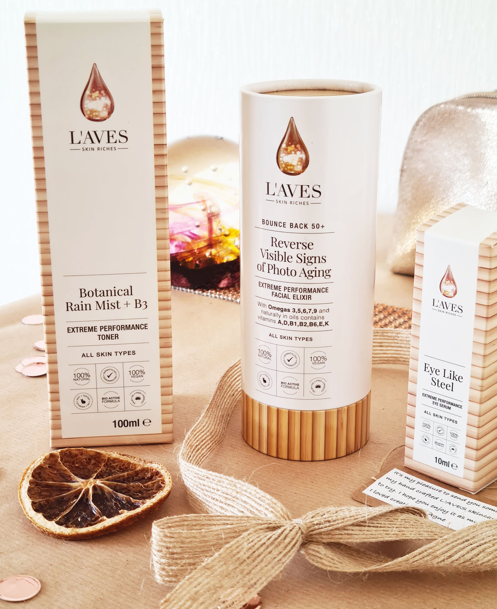 Products from the L'AVES vegan skincare ranges reviewed by Is This Mutton blog
