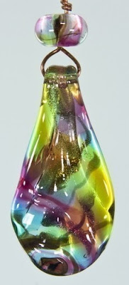 Rainbow Reflections Off Mandrel Lampwork Focal by Firedance Beads