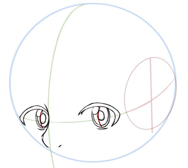 Dessiner des yeux manga de côté: dessiner les pupilles et les reflets