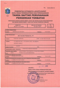 CONTOH DOKUMEN LEGAL PERUSAHAAN