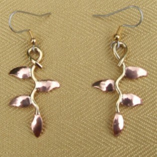 Heliconia Earrings, Flower Jewellery, Floral Jewellery, Copper Jewellery