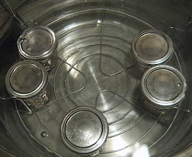 Jars in Canning Pot with bubbles