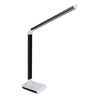 Deckey Dimmable 10W Rotatable LED Desk Lamp,Touch-sensitive Control Panel,Eye-caring Table Lamp,Energy Efficiency,4 Color Modes(Black)