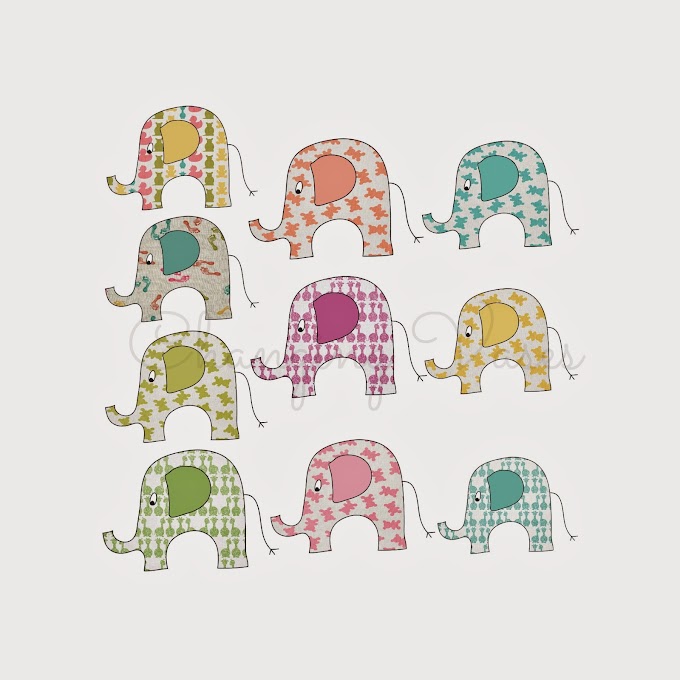 Digital Scrapbooking Elements - Elephant Clipart / Clip Art
