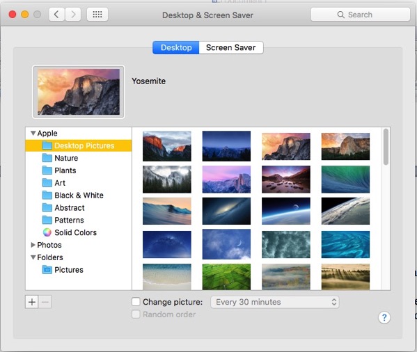 The Desktop Preferences Pane shown