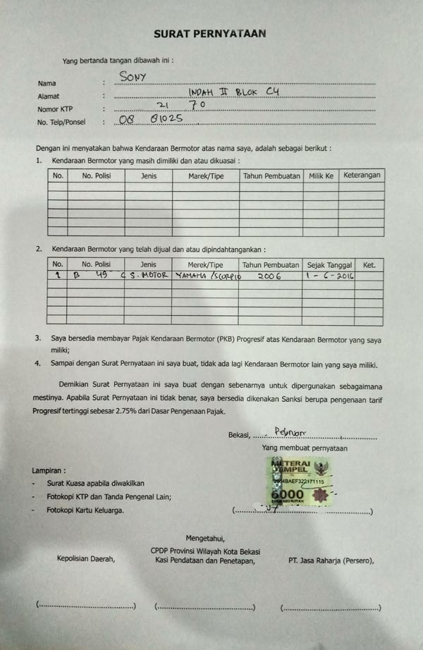 Contoh Surat Kuasa Blokir Kendaraan Bermotor Semoga sobat semua dalam keadaan sehat selaluPada kesempatan kali ini saya ingin berbagi postingan tentang Contoh Format Surat Kuasa Penggunaan Kendaraan untuk Grab Gojek semoga dapat bermanfaat terutama bagi anda yang saat ini sedang.