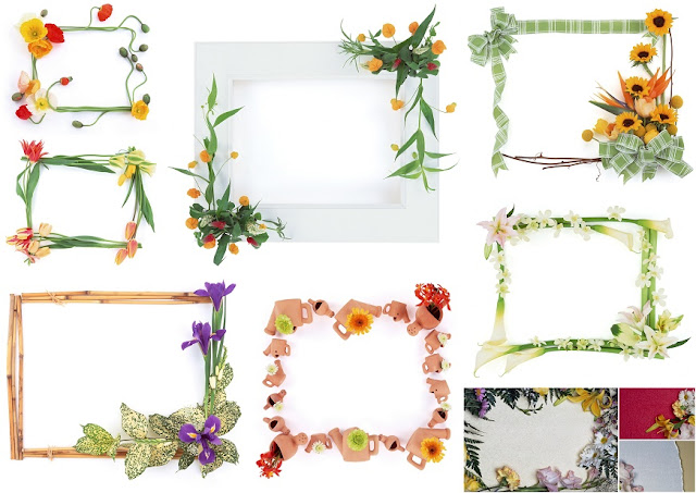 Free Printable Frames with Flowers for Wedding. 