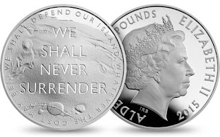 British Coins 5 Pounds Silver Coin 2015 Sir Winston Churchill - The War Leader