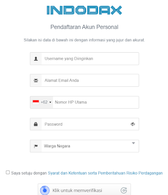 Cara daftar Indodax