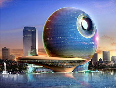 Death Star Hotel-Full Moon in Baku Azerbaijani