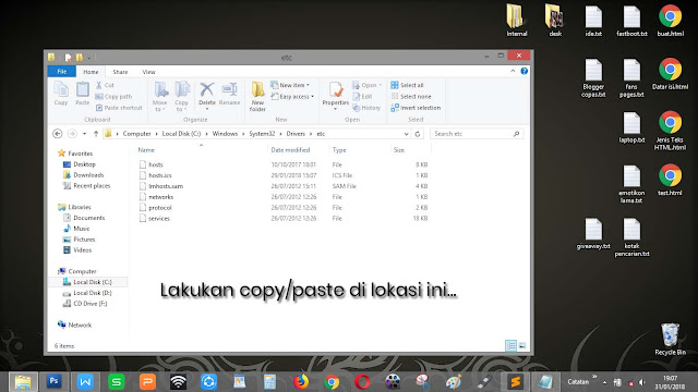 Lokasi penempatan file hosts pada OS Windows (7/8/10) xp