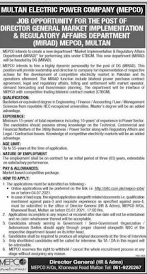 MULTAN power COMPANY (MEPCO) jobs2021